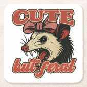 Schattigee maar wilde possum:  sarcastische Humor Kartonnen Onderzetters (Voorkant)