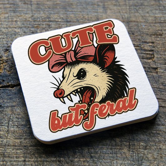 Schattigee maar wilde possum:  sarcastische Humor Kartonnen Onderzetters