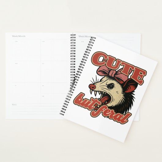Schattigee maar wilde possum:  sarcastische Humor Planner (Display)