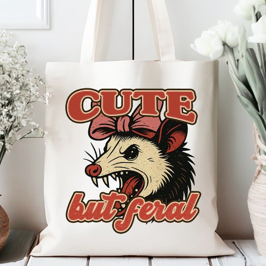 Schattigee maar wilde possum: sarcastische Humor Tote Bag