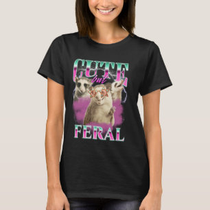 Schattigee maar wilde retro grappige possum meme b t-shirt