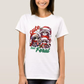 Schattigee maar wilde wasbeer kerst t-shirt (Voorkant)