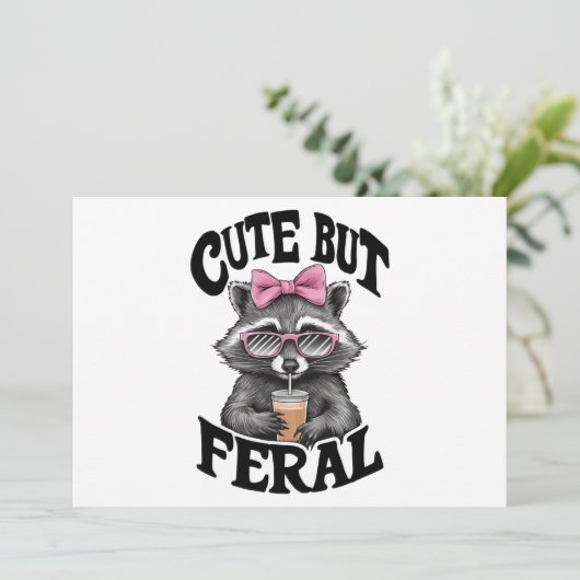 Schattigee maar wilde wasbeer met zonnebril wasbee kaart (Staand voorkant)