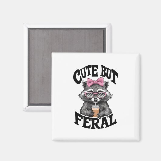 Schattigee maar wilde wasbeer met zonnebril wasbee magneet (Voorkant / Achterkant)