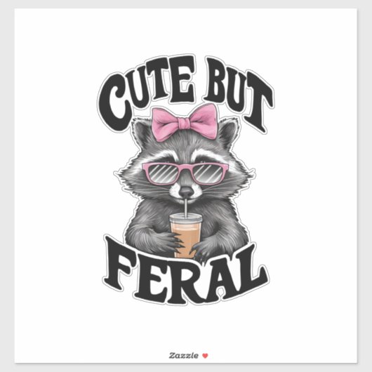 Schattigee maar wilde wasbeer met zonnebril wasbee sticker (Vel)