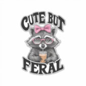 Schattigee maar wilde wasbeer met zonnebril wasbee sticker (Voorkant)