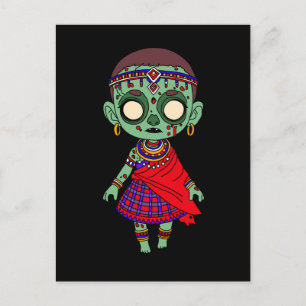 Schattigee Maasai Zombie Briefkaart