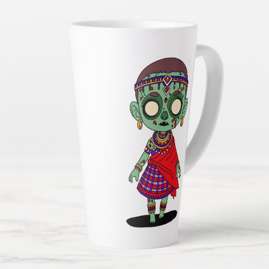 Schattigee Maasai Zombie Latte Mok (Rechterhoek)