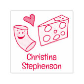Schattigee Mac houdt van Cheese Custom Chef/Teache Zelfinktende Stempel (Design)