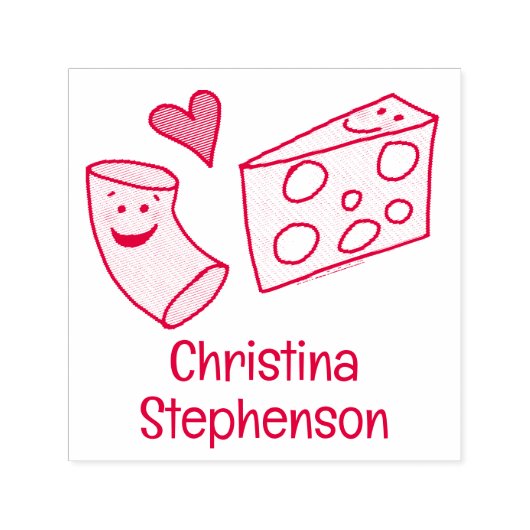 Schattigee Mac houdt van Cheese Custom Chef/Teache Zelfinktende Stempel (Design)