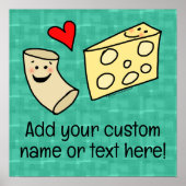 Schattigee Mac houdt van kaas Custom Kinder naam P Poster (Voorkant)