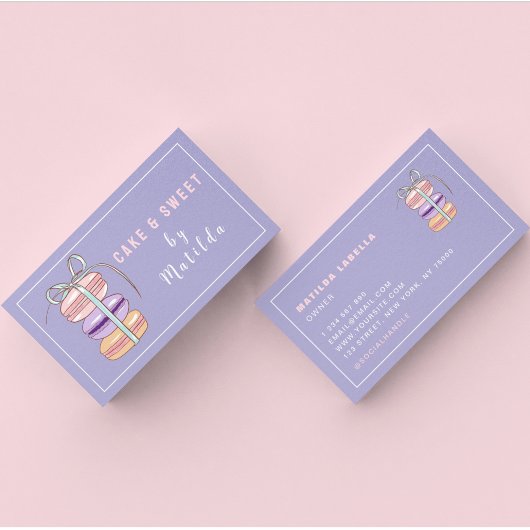 Schattigee Macaron Bakkerijtaart & snoep Visitekaartje