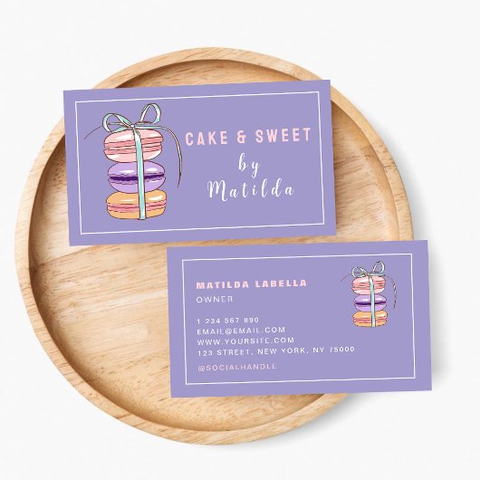 Schattigee Macaron Bakkerijtaart & snoep Visitekaartje