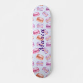 Schattigee macarons aangepaste naam persoonlijk skateboard (Voorkant)