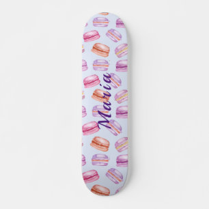 Schattigee macarons aangepaste naam persoonlijk skateboard