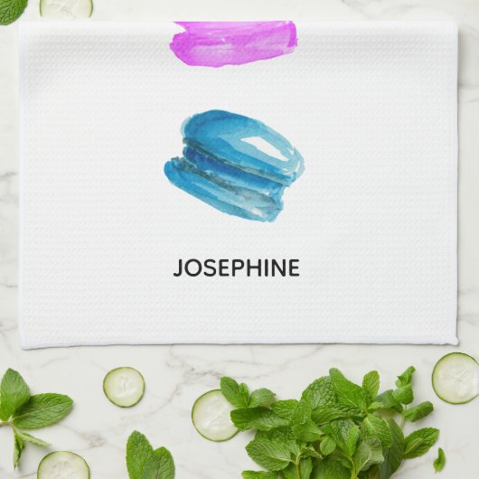 Schattigee macarons illustratie theedoek (Gevouwen)