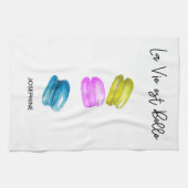 Schattigee macarons illustratie theedoek (Horizontaal)