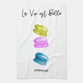 Schattigee macarons illustratie theedoek (Verticaal)