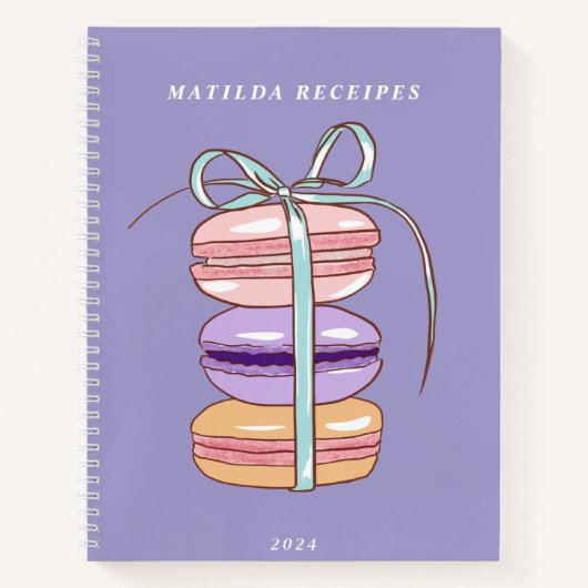 Schattigee Macarons Pastry Chef Bakken Recept Naam Notitieboek (Voorkant)