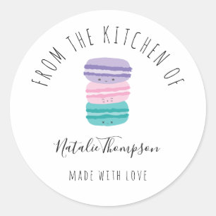Schattigee Macarons Uit de keuken van bakken Zelfg Ronde Sticker