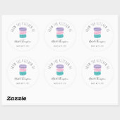 Schattigee Macarons Uit de keuken van bakken Zelfg Ronde Sticker (Vel)