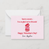 Schattigee Macarons Valentijnsdag Classroom Notitiekaartje (Voorkant)