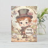 Schattigee Mad Hatter Whimsical Wonderland Woodlan Kaart (Staand voorkant)
