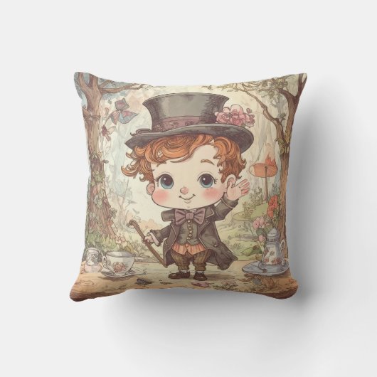 Schattigee Mad Hatter Whimsical Wonderland Woodlan Kussen (Achterkant)
