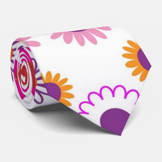 Schattigee,  madeliefbloemen. rood, paarse, roze,  stropdas (Opgerold)