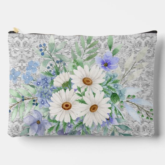 Schattigee madeliefjes & Blauw Bloemen Kosmetische Etui (Voorkant)
