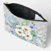 Schattigee madeliefjes & Blauw Bloemen Kosmetische Etui (Open)