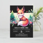 Schattigee Magical Fox Verjaardag digitaal Kaart (Staand voorkant)