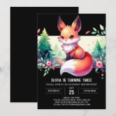 Schattigee Magical Fox Verjaardag digitaal Kaart (Voorkant / Achterkant)