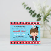 Schattigee Magiër Kinder Magische Verjaardagsfeest Kaart (Staand voorkant)