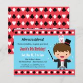 Schattigee Magiër Kinder Magische Verjaardagsfeest Kaart (Voorkant / Achterkant)