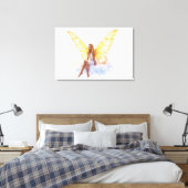 Schattigee magisch blauwe ogen fee felle gouden vl canvas afdruk (Insitu (Slaapkamer))