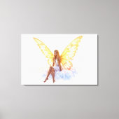 Schattigee magisch blauwe ogen fee felle gouden vl canvas afdruk (Voorkant)