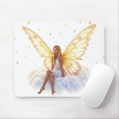 Schattigee magisch blauwe ogen fee felle gouden vl muismat (Met muis)