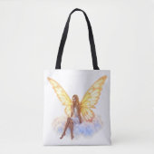 Schattigee magisch blauwe ogen fee felle gouden vl tote bag (Voorkant)