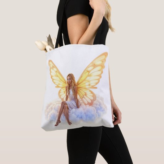 Schattigee magisch blauwe ogen fee felle gouden vl tote bag (Dichtbij)