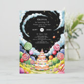 Schattigee Magische Candyland Verjaardag Kaart (Staand voorkant)