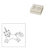 Schattigee Magische Caticorn Kat Eenhoorn Rubberstempel (Gestempeld)