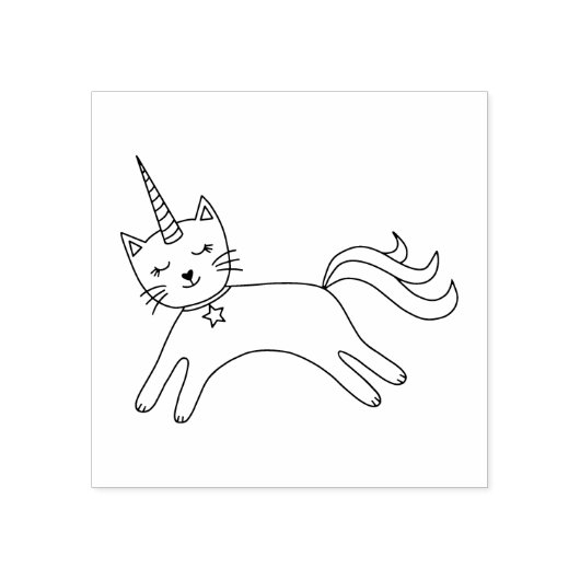 Schattigee Magische Caticorn Kat Eenhoorn Rubberstempel (Afrduk)