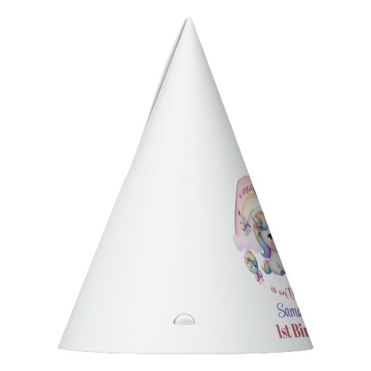 Schattigee Magische Eenhoorn meisje eerste verjaar Feesthoedjes (Links)