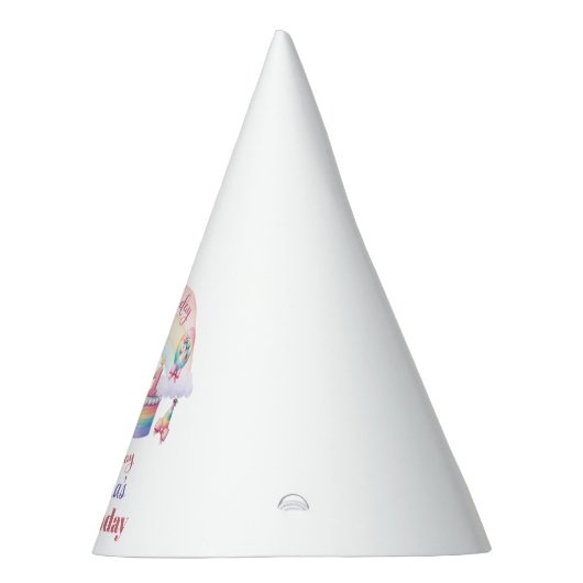 Schattigee Magische Eenhoorn meisje eerste verjaar Feesthoedjes (Rechts)