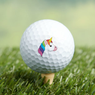 Schattigee Magische Eenhoorn met Kleurrijk Haar Golfballen