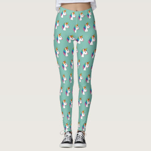 Schattigee Magische Eenhoorn met Kleurrijk Haar Leggings