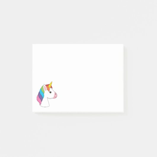 Schattigee Magische Eenhoorn met Kleurrijk Haar Post-it® Notes (Voorkant)