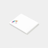 Schattigee Magische Eenhoorn met Kleurrijk Haar Post-it® Notes (Schuin)