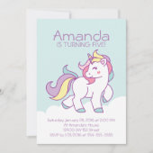 Schattigee Magische Eenhoorn Pastel MEISJE Dieren  Kaart (Voorkant)